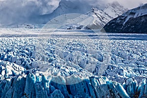 Blue ice formation in Perito Moreno Glacier, Argentino Lake, Patagonia, Argentina