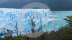 Blue ice glaciar in Patagonia photo