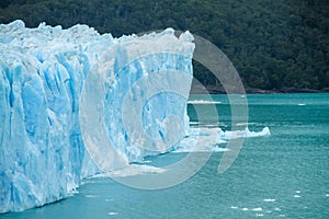Blue ice glaciar Perito Moreno in Patagonia photo