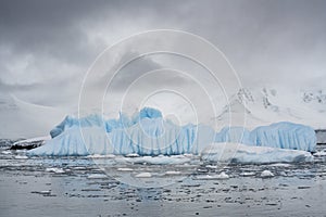 Blue Ice Iceberg, Antarctica, Sea Ice