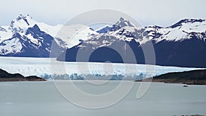 Blue ice of Perito Moreno Glacier in Glaciers national park in Patagonia