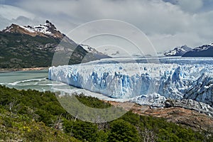 Blue ice of Perito Moreno Glacier in Glaciers national park in Patagonia Argentina