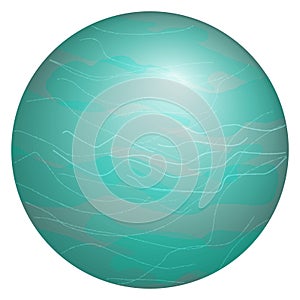 Blue ice planet Uranus. Illustration of the space object in the Solar System