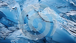 Blue ice reflects the beauty of nature frozen freshness generated by AI