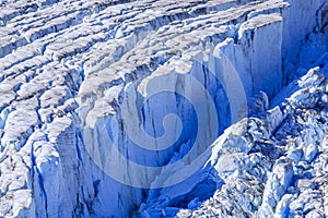 Blue Ice Seracs on a Glacier