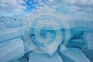 Blue Ice Shards Straits of Mackinac