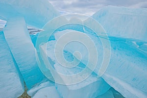 Blue Ice Shards Straits of Mackinac