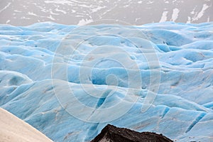 The blue ice of the Skaftafellsjokull glacier Iceland