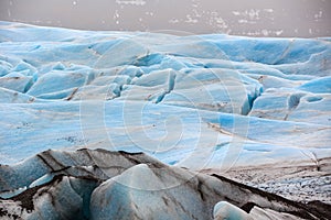 The blue ice of the Skaftafellsjokull glacier Iceland