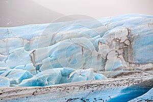 The blue ice of the Skaftafellsjokull glacier Iceland