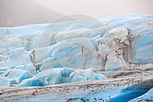 The blue ice of the Skaftafellsjokull glacier Iceland