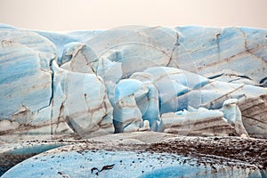 The blue ice of the Skaftafellsjokull glacier Iceland