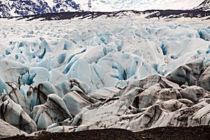 The blue ice of the Skaftafellsjokull glacier Iceland