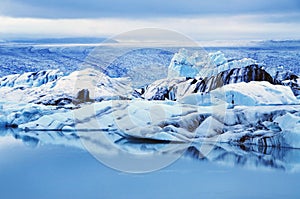 Blue Iceberg at Jokulsarlon Lagoon Iceland