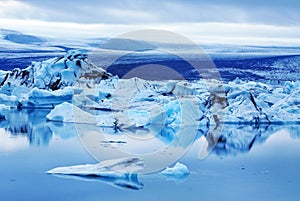 Blue Iceberg at Jokulsarlon Lagoon Iceland