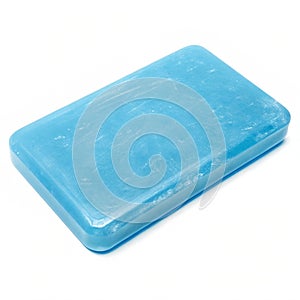 Blue icepack isolated on white background