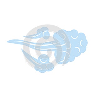 Blue icon blowing wind. concept of weather, tornado and other elements of nature. flat vector illustration