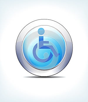 Blue Icon Button Disabled, Wheel Chair, Medical Assistance, Heal