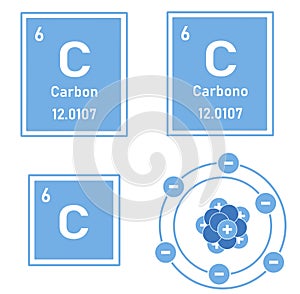 Carbon icon of the Periodic Table photo