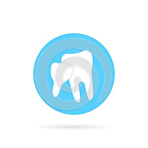 Blue icon of family dentistry isolated on white background