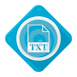 Blue icon txt file with long shadow