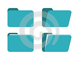 Blue icons folder for aplication smartphone or computer