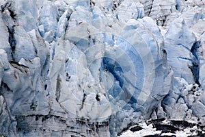 Blue Icy Portage Glacier Crevaces Alaska