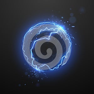 Blue ightning sphere with sparks