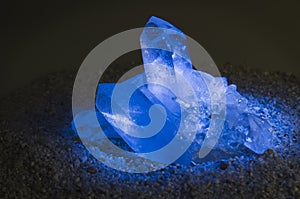 Blue illuminated crystal