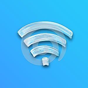 Blue Illustration of Wifi Sign. Vector Creative Concept