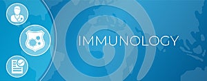 Blue Immunology Illustration Background Banner with Icons