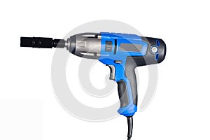 Blue impact gun with socket