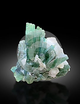 Blue indicolite tourmaline cluster from afghanistan