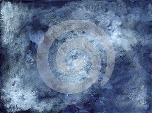 Blue Indigo White Dusty Abstract Background - Ink on Paper photo