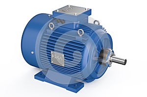 Blue industrial electric motor