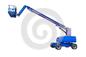 Blue industrial lifter isolated on white background