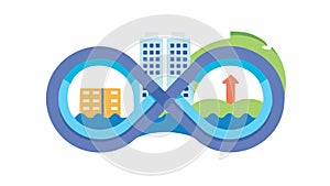 Blue Infinity Loop Cycle Symbol Icon, vector design Generative AI