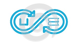 Blue Infinity Loop Line Art Vector Icon, vector design Generative AI
