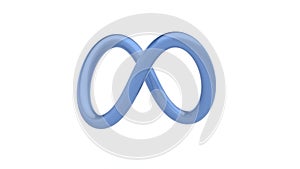 Blue infinity sign endless intro object 3d