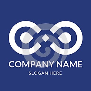 Blue infinity sign for logo company design