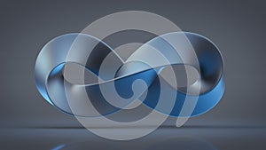 Blue Infinity symbol 3D rendering