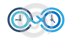 Blue Infinity Symbol with Clock Face Vector, vector design Generative AI