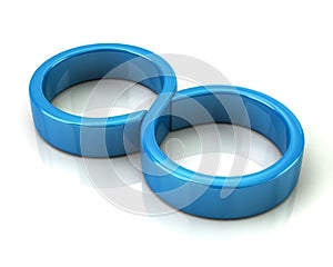 Blue infinity symbol icon 3d illustration