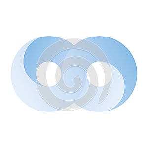 Blue infinity symbol icon. 3D-like gradient design effect. Vector illustration