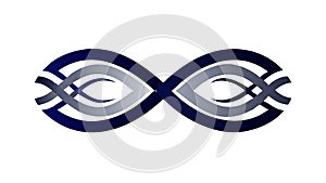 Blue Infinity Symbol, Interconnected Endless Loop Design, vector design Generative AI