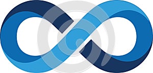 Abstract Blue Infinity Symbol on White Background