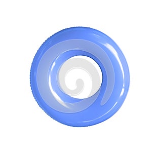 Blue Inflatable Pool Float Ring Isolated on White Background