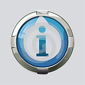 Blue Information Button for Game Interface