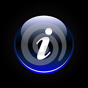 Blue information button sign