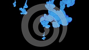 Blue Ink Abstract Background. Motion Grafics Elements. Smoke And Ink Series. 3D Render Voxel Graphics. Jets Of